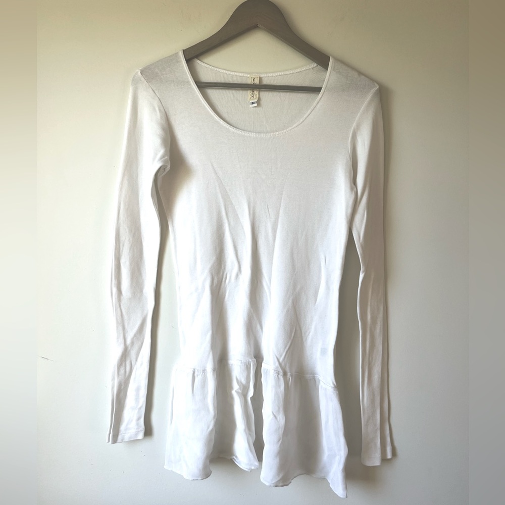 Neesh White Long Sleeve Tee, Rayon Flow Bottom